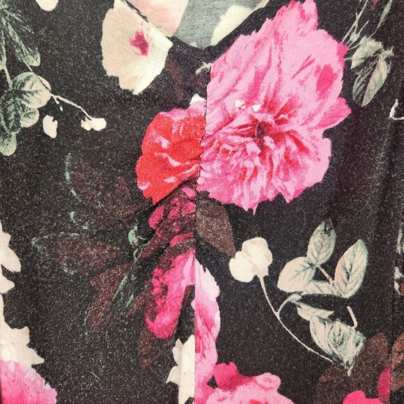 Torrid Plus Sz 2X Super Soft Dark Floral Midi Sweetheart Skater Dress Jersey - Picture 5 of 9